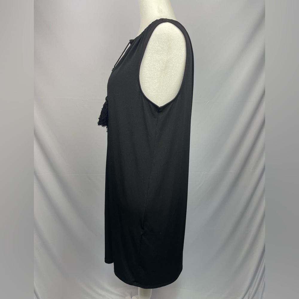 MICHAEL Michael Kors black sleeveless tassel front tie dress women’s M Michael - Picture 6 of 10